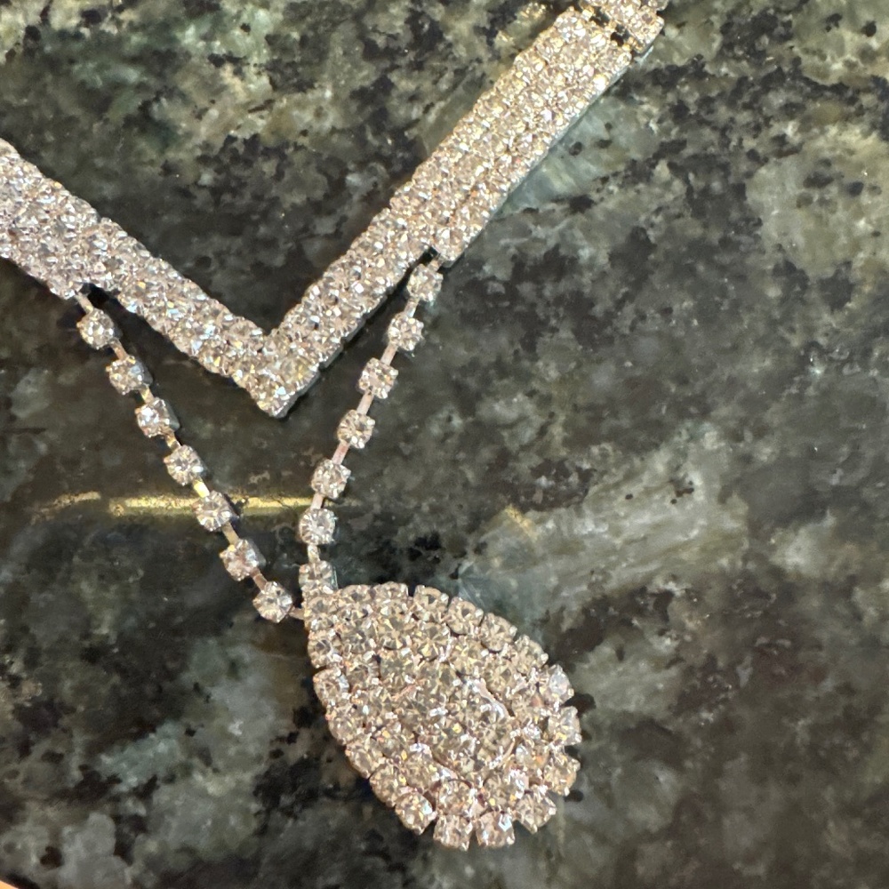 Rhinestone necklace.